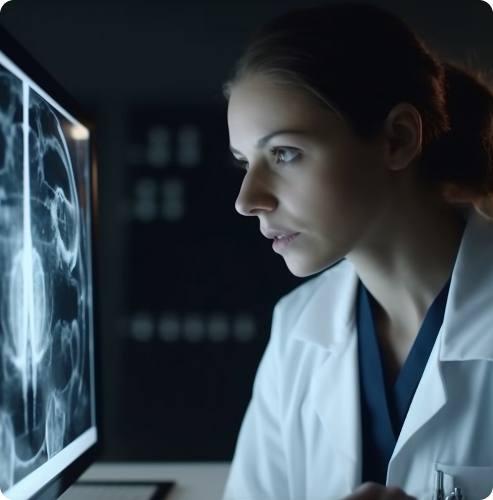 Doctor discussing medical results